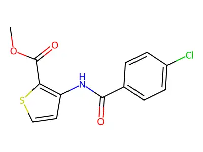 Methyl 3-[(4-chlorobenzoyl)amino]-2-thiophenecarboxylate structure