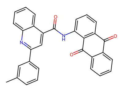 N-(9,10-dioxoanthracen-1-yl)-2-(3-methylphenyl)quinoline-4-carboxamide structure