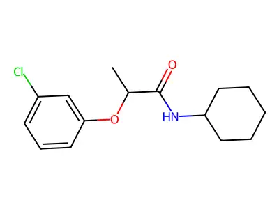 2-(3-chlorophenoxy)-N-cyclohexylpropanamide structure