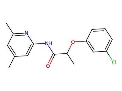 2-(3-chlorophenoxy)-N-(4,6-dimethylpyridin-2-yl)propanamide structure