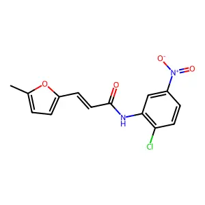 N-(2-chloro-5-nitrophenyl)-3-(5-methylfuran-2-yl)prop-2-enamide structure