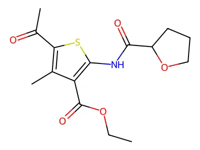 Ethyl 5-acetyl-4-methyl-2-(oxolane-2-carbonylamino)thiophene-3-carboxylate structure