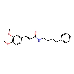 (E)-3-(3,4-dimethoxyphenyl)-N-(4-phenylbutyl)prop-2-enamide structure
