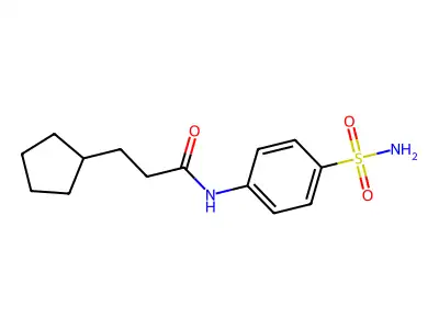 3-cyclopentyl-N-(4-sulfamoylphenyl)propanamide structure