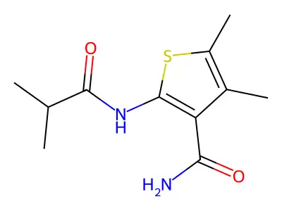 4,5-Dimethyl-2-(2-methylpropanoylamino)thiophene-3-carboxamide structure