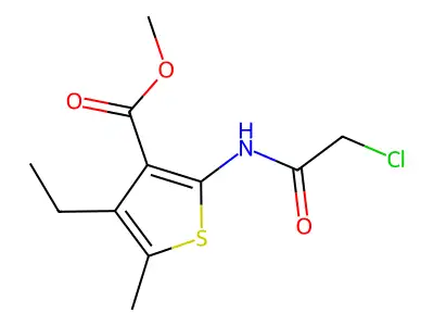 Methyl 2-[(chloroacetyl)amino]-4-ethyl-5-methylthiophene-3-carboxylate structure