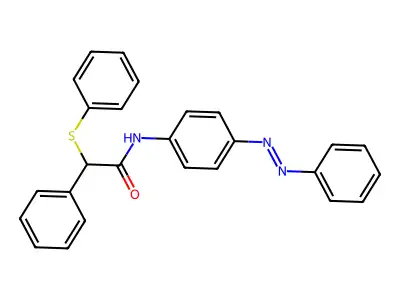 Benzeneacetamide, N-[4-(2-phenyldiazenyl)phenyl]-alpha-(phenylthio)- structure