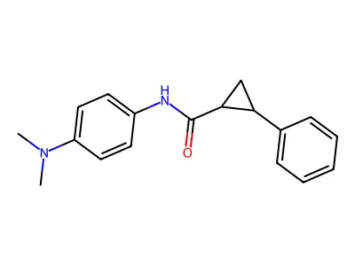 N-[4-(dimethylamino)phenyl]-2-phenylcyclopropanecarboxamide structure