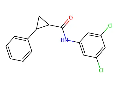 N-(3,5-dichlorophenyl)-2-phenylcyclopropane-1-carboxamide structure