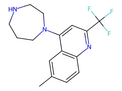 1-[6-Methyl-2-(trifluoromethyl)quinol-4-yl]homopiperazine structure