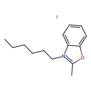 3-己基-2-甲基苯并噁唑鎓碘化物(1:1) structure