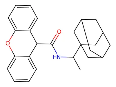N-[1-(1-adamantyl)ethyl]-9H-xanthene-9-carboxamide structure