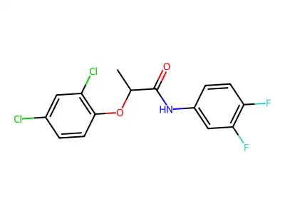 2-(2,4-dichlorophenoxy)-N-(3,4-difluorophenyl)propanamide structure