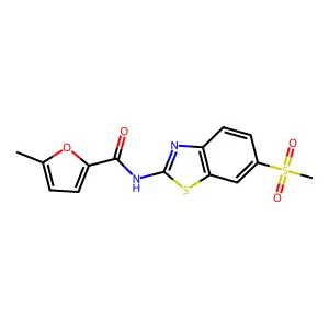5-methyl-N-(6-methylsulfonyl-1,3-benzothiazol-2-yl)furan-2-carboxamide structure
