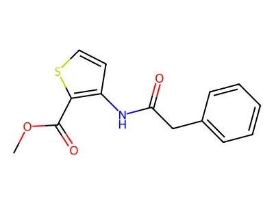 Methyl 3-(2-phenylacetamido)thiophene-2-carboxylate structure