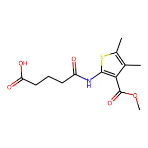 5-[(3-Methoxycarbonyl-4,5-dimethylthiophen-2-yl)amino]-5-oxopentanoic acid structure