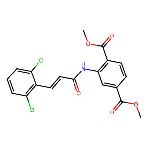 dimethyl 2-{[3-(2,6-dichlorophenyl)acryloyl]amino}terephthalate structure