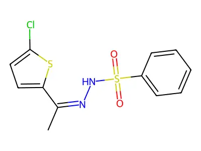 Benzenesulfonic acid, 2-[1-(5-chloro-2-thienyl)ethylidene]hydrazide structure