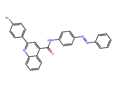 4-Quinolinecarboxamide, 2-(4-bromophenyl)-N-[4-(2-phenyldiazenyl)phenyl]- structure
