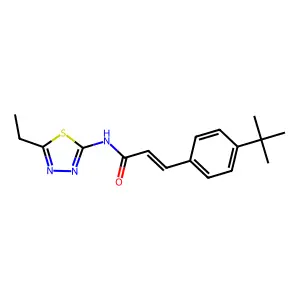 (E)-3-(4-tert-butylphenyl)-N-(5-ethyl-1,3,4-thiadiazol-2-yl)prop-2-enamide structure