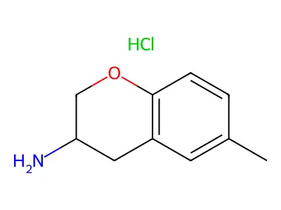 6-methyl-3,4-dihydro-2H-1-benzopyran-3-amine hydrochloride structure