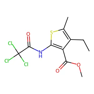 Methyl 4-ethyl-5-methyl-2-[(2,2,2-trichloroacetyl)amino]thiophene-3-carboxylate structure