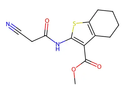 Methyl 2-[(cyanoacetyl)amino]-4,5,6,7-tetrahydro-1-benzothiophene-3-carboxylate structure