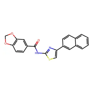 N-(4-naphthalen-2-yl-1,3-thiazol-2-yl)-1,3-benzodioxole-5-carboxamide structure
