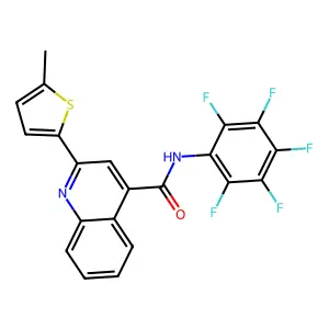 2-(5-methylthiophen-2-yl)-N-(2,3,4,5,6-pentafluorophenyl)quinoline-4-carboxamide structure