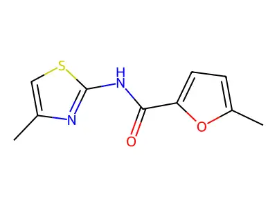 5-methyl-N-(4-methyl-1,3-thiazol-2-yl)furan-2-carboxamide structure