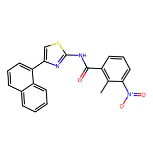 2-methyl-N-(4-naphthalen-1-yl-1,3-thiazol-2-yl)-3-nitrobenzamide structure