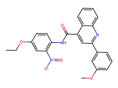 N-(4-ethoxy-2-nitrophenyl)-2-(3-methoxyphenyl)quinoline-4-carboxamide structure