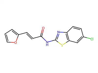 (E)-N-(6-chloro-1,3-benzothiazol-2-yl)-3-(furan-2-yl)prop-2-enamide structure