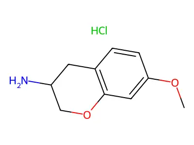 7-methoxy-3,4-dihydro-2H-1-benzopyran-3-amine hydrochloride structure