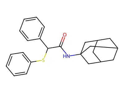 N-(1-adamantyl)-2-phenyl-2-phenylsulfanylacetamide structure