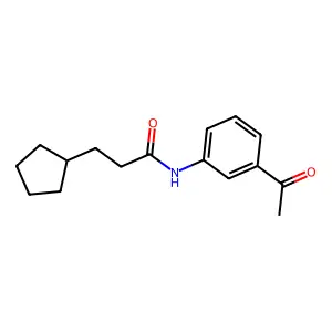 N-(3-acetylphenyl)-3-cyclopentylpropanamide structure