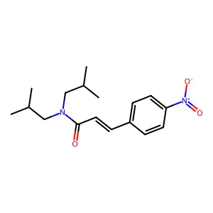 (E)-N,N-bis(2-methylpropyl)-3-(4-nitrophenyl)prop-2-enamide structure