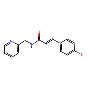 (E)-3-(4-bromophenyl)-N-(pyridin-2-ylmethyl)prop-2-enamide structure