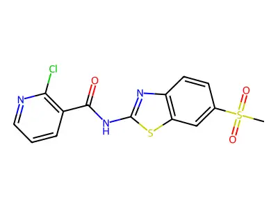 2-chloro-N-(6-methanesulfonyl-1,3-benzothiazol-2-yl)pyridine-3-carboxamide structure
