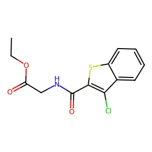 Ethyl 2-[(3-chlorobenzo[b]thiophen-2-yl)carbonylamino]acetate structure
