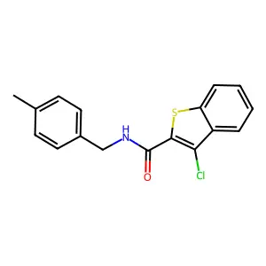 3-chloro-N-[(4-methylphenyl)methyl]-1-benzothiophene-2-carboxamide structure