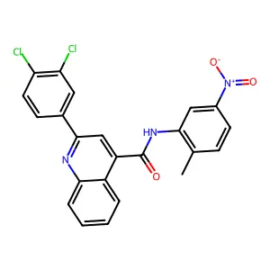2-(3,4-dichlorophenyl)-N-(2-methyl-5-nitrophenyl)quinoline-4-carboxamide structure
