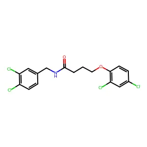 4-(2,4-dichlorophenoxy)-N-[(3,4-dichlorophenyl)methyl]butanamide structure