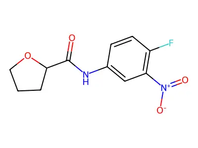 N-(4-fluoro-3-nitrophenyl)oxolane-2-carboxamide structure
