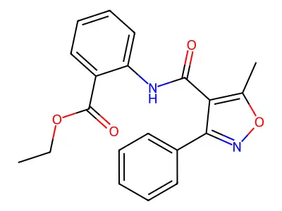 Ethyl 2-{[(5-methyl-3-phenyl-4-isoxazolyl)carbonyl]amino}benzenecarboxylate structure