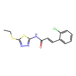 (E)-3-(2-chlorophenyl)-N-(5-ethylsulfanyl-1,3,4-thiadiazol-2-yl)prop-2-enamide structure