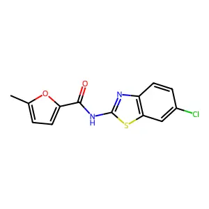 N-(6-chloro-1,3-benzothiazol-2-yl)-5-methylfuran-2-carboxamide structure
