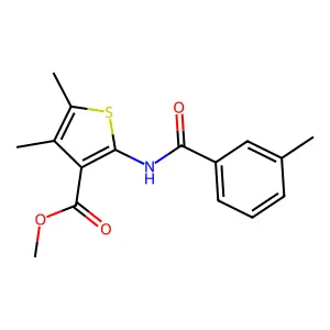 Methyl 4,5-dimethyl-2-(3-methylbenzamido)thiophene-3-carboxylate structure