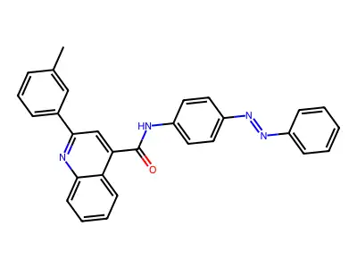 2-(3-methylphenyl)-N-{4-[(E)-phenyldiazenyl]phenyl}quinoline-4-carboxamide structure