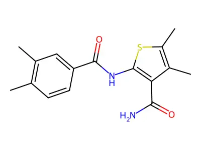 2-(3,4-Dimethylbenzamido)-4,5-dimethylthiophene-3-carboxamide structure